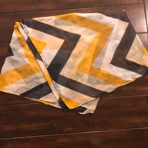 Yellow and blue chevron infinity scarf